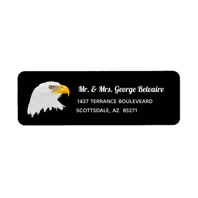 Etiqueta de dirección de devolución de águila calv (Frente)