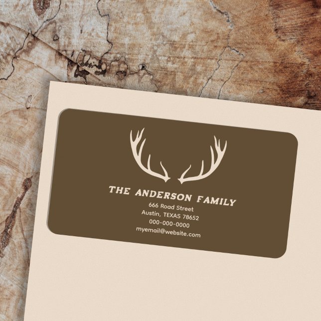 Etiqueta de dirección de devolución de anclajes de (Deer Antlers Return Address Label Sticker)