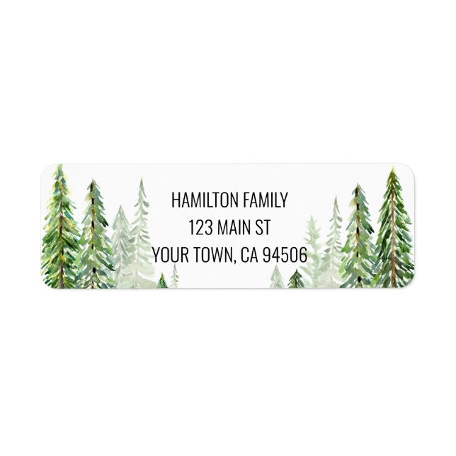 Etiqueta de dirección de devolución de árboles de  (Frente)