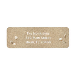 Etiqueta de dirección de devolución de arena blanc