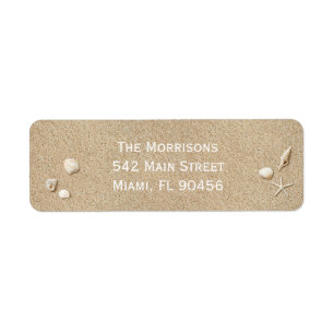 Etiqueta de dirección de devolución de arena blanc