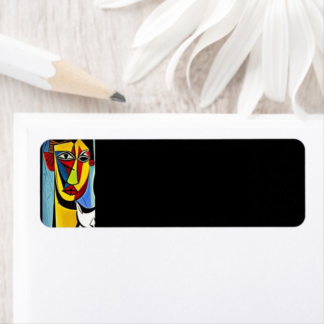 Etiqueta de dirección de devolución de arte abstra (In situ)