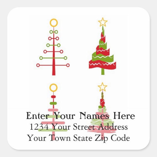 Etiqueta de dirección de devolución de arte de árb (Anverso)