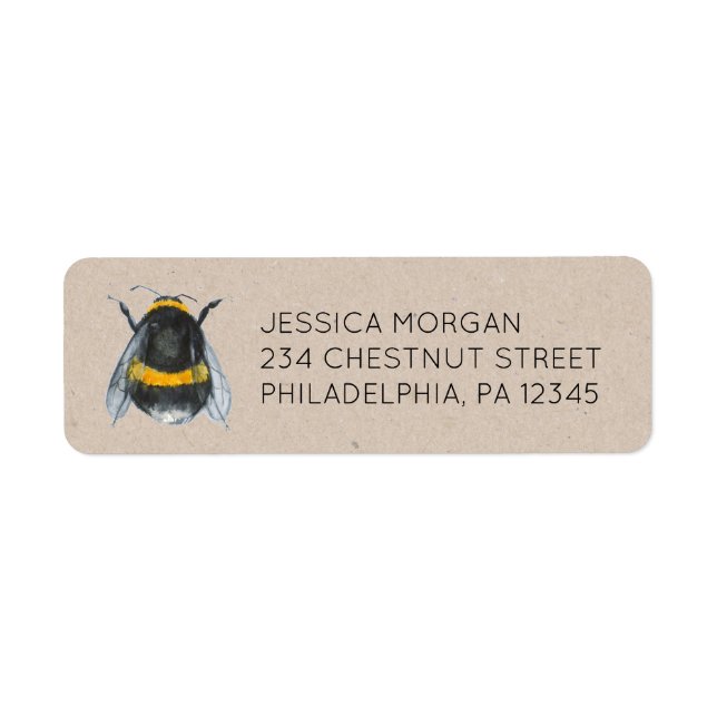 Etiqueta de dirección de devolución de Baby Shower (Frente)