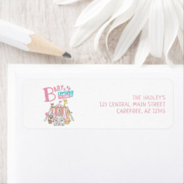 Etiqueta de dirección de devolución de Baby Shower