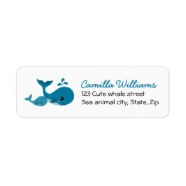 Etiqueta de dirección de devolución de ballenas co