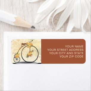 Etiqueta de dirección de devolución de bicicleta d