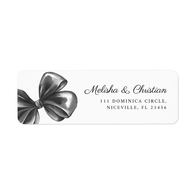 Etiqueta de dirección de devolución de boda. (Frente)