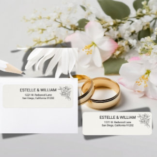 Etiqueta de dirección de devolución de boda Art De