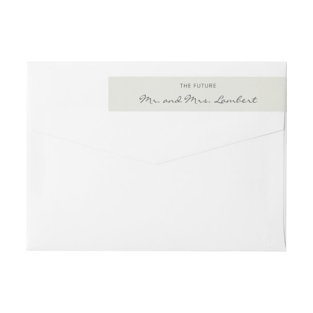 Etiqueta de dirección de devolución de boda beige  (Reverso)