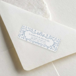 Etiqueta de dirección de devolución de boda Blue C