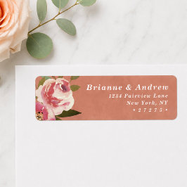 Etiqueta de dirección de devolución de boda Chic R
