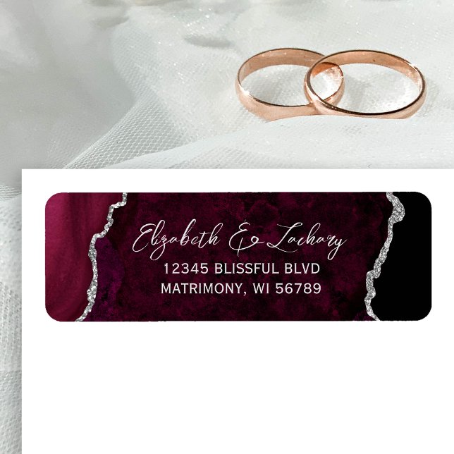 Etiqueta de dirección de devolución de boda de ága (Subido por el creador)