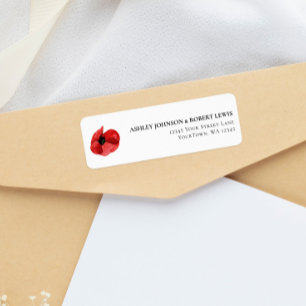 Etiqueta de dirección de devolución de boda de ama