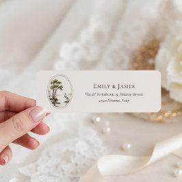 Etiqueta de dirección de devolución de boda de gar