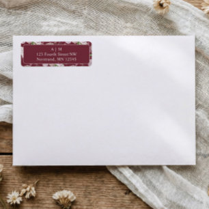 Etiqueta de dirección de devolución de boda de Hor