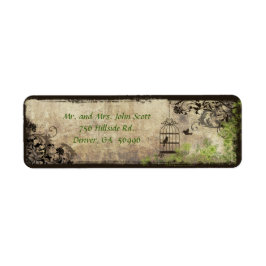 Etiqueta de dirección de devolución de Boda de jau