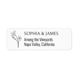 Etiqueta de dirección de devolución de Boda de lín