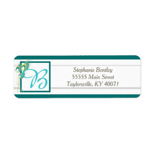 Etiqueta de dirección de devolución de Boda de pav