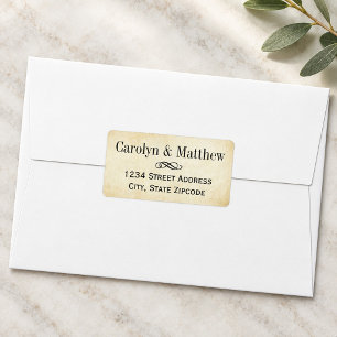 Etiqueta de dirección de devolución de boda de per