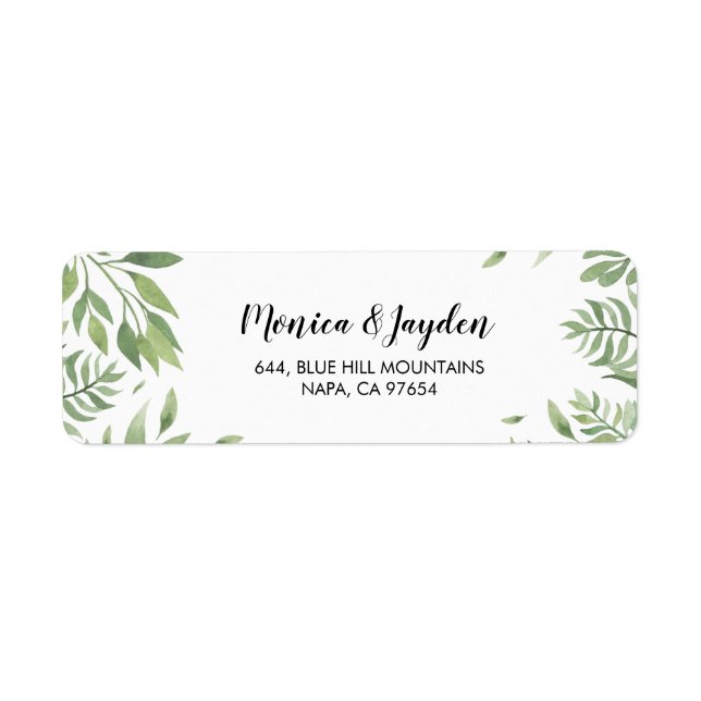 Etiqueta de dirección de devolución de Boda de ver (Frente)