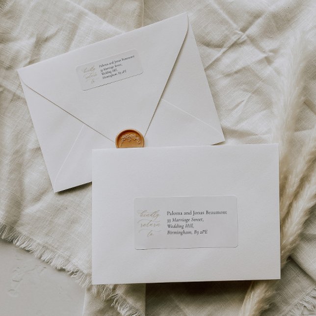 Etiqueta de dirección de devolución de boda elegan (Subido por el creador)