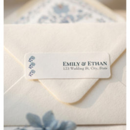Etiqueta de dirección de devolución de boda floral