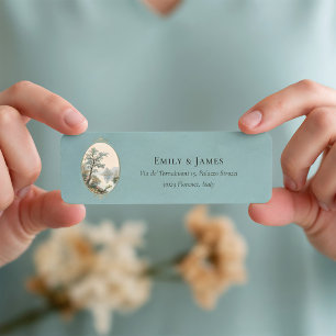 Etiqueta de dirección de devolución de boda French