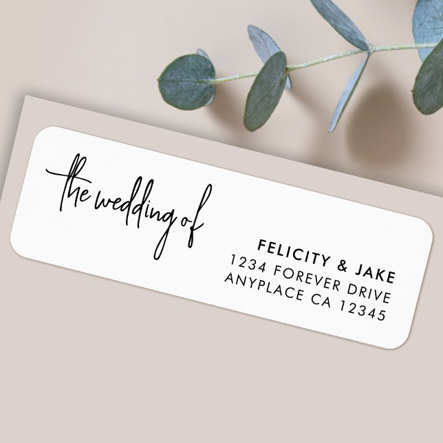 Etiqueta de dirección de devolución de boda | Mini (Modern wedding return address labels for invitations, save the dates & thank you card mailing)