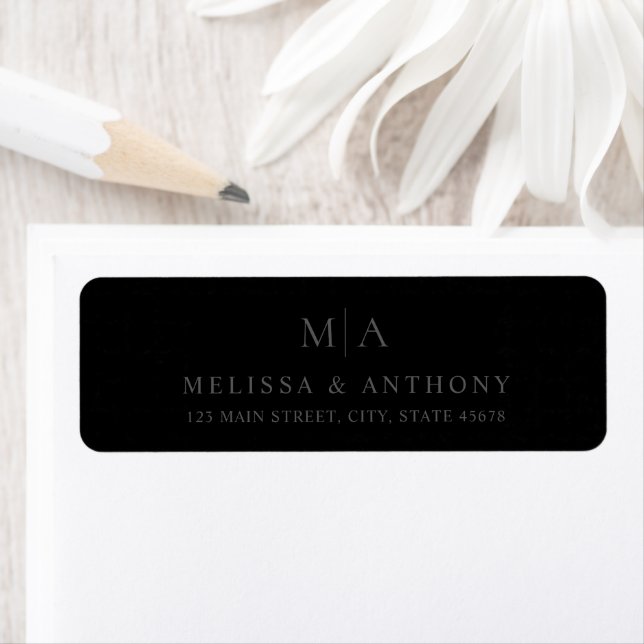 Etiqueta de dirección de devolución de boda minima (In situ)