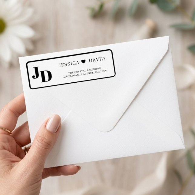 Etiqueta de dirección de devolución de boda minima (Subido por el creador)