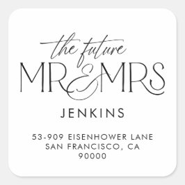 Etiqueta de dirección de devolución de Boda modern