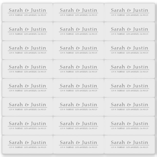 Etiqueta de dirección de devolución de Boda modern (Anverso)