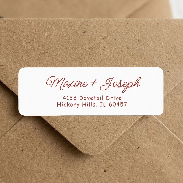 Etiqueta de dirección de devolución de boda Retro  (Retro red and white wedding return address label adds vintage charm to every envelope.)