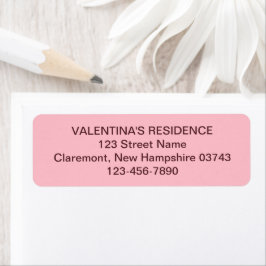 Etiqueta de dirección de devolución de boda rosa m