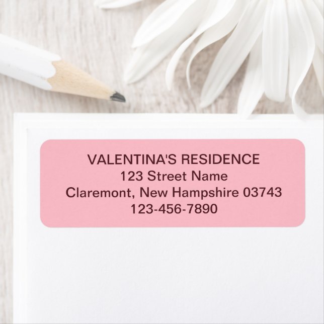 Etiqueta de dirección de devolución de boda rosa m (In situ)
