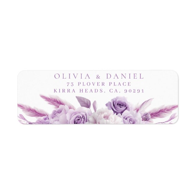 Etiqueta de dirección de devolución de bodas de ro (Frente)