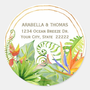 Etiqueta de dirección de devolución de Bouquet Tro