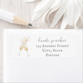 Etiqueta de dirección de devolución de brindis con