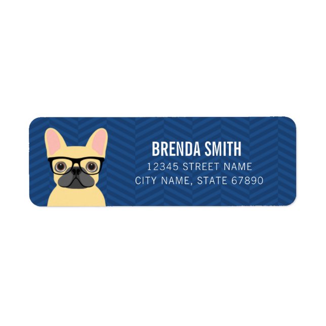 Etiqueta de dirección de devolución de Bulldog en  (Frente)