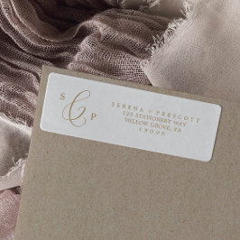 Etiqueta de dirección de devolución de caligrafía