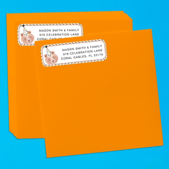 Etiqueta de dirección de devolución de cara al oso (Bear-y Cute Return Address Label )