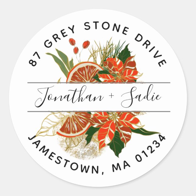 Etiqueta de dirección de devolución de cítricos de (Anverso)