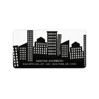 Etiqueta de dirección de devolución de ciudad dive