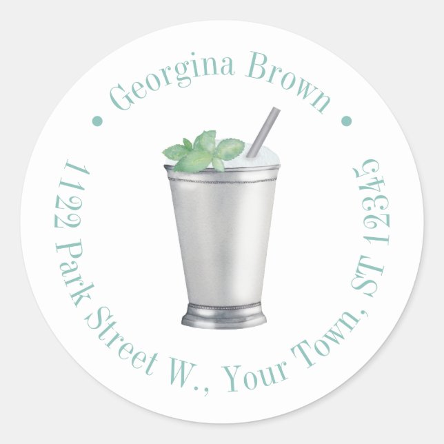 Etiqueta de dirección de devolución de cóctel de a (Anverso)