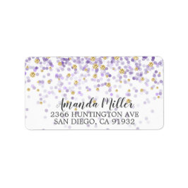 Etiqueta de dirección de devolución de confeti mor