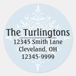Etiqueta de dirección de devolución de copo de nie