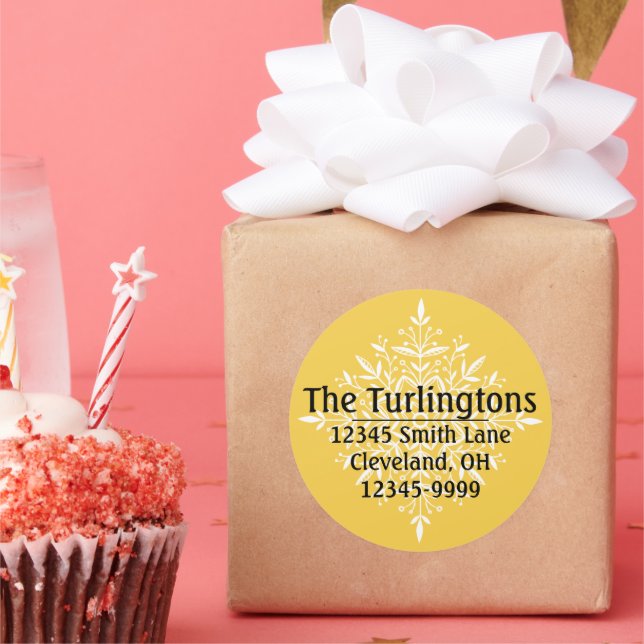 Etiqueta de dirección de devolución de copo de nie (Fiesta)