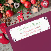 Etiqueta de dirección de devolución de copos de ni