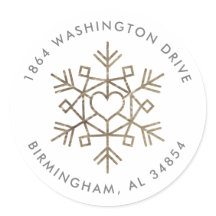 Etiqueta de dirección de devolución de copos de ni